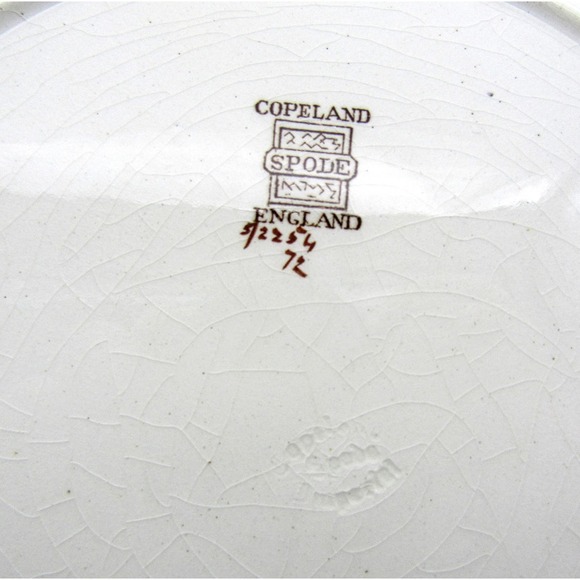 Copeland Spode Luncheon Plates 9.25" Set of 6 Grape Pattern Basket Weave Edge - Picture 9 of 9